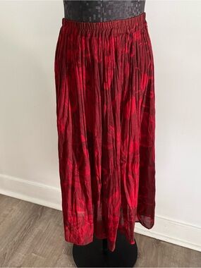 Red Floral Skirt
